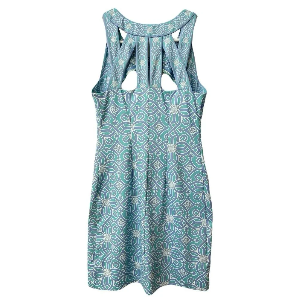 Gretchen Scott Womens Size XS Jersey Isosceles Turquoise & Periwinkle Mini Dress